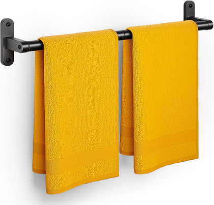 Matte Black Towel Rack for Bathroom - 24" Rustproof Towel Holder, Sturdy Towel Bar Wall Mounted, Space-Saving Towel