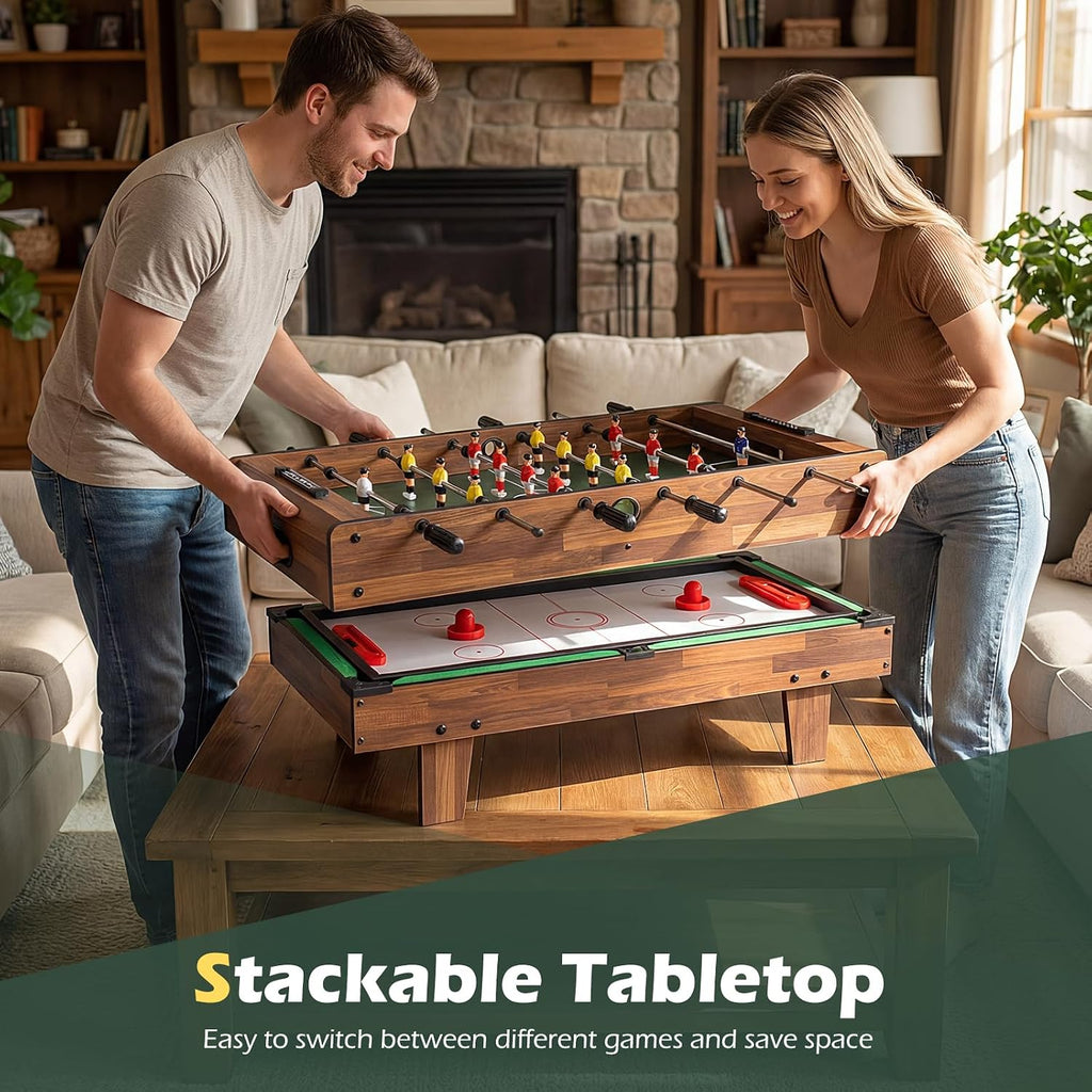 4-in-1 Multi Game Table, Combo Foosball Game Table Top w/Billiards, Ping Pong, Push Hockey for Home, Game Room