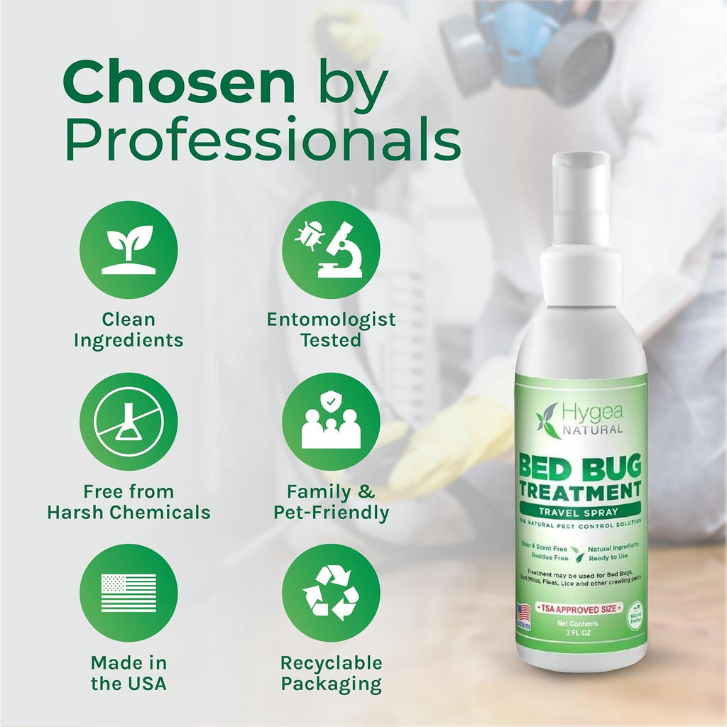 Bed Bug Lice & Mite Travel Killer Spray TSA Approved 3 oz | Child & Pet Friendly | Immediate Results | Hotels