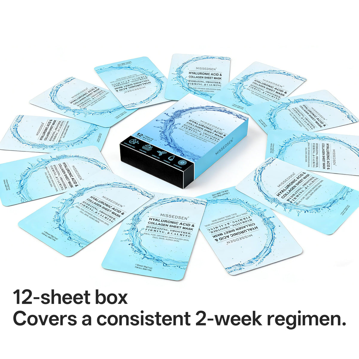 Collagen Face Mask 12PCS Face Masks Skincare,Face Masks Bulk