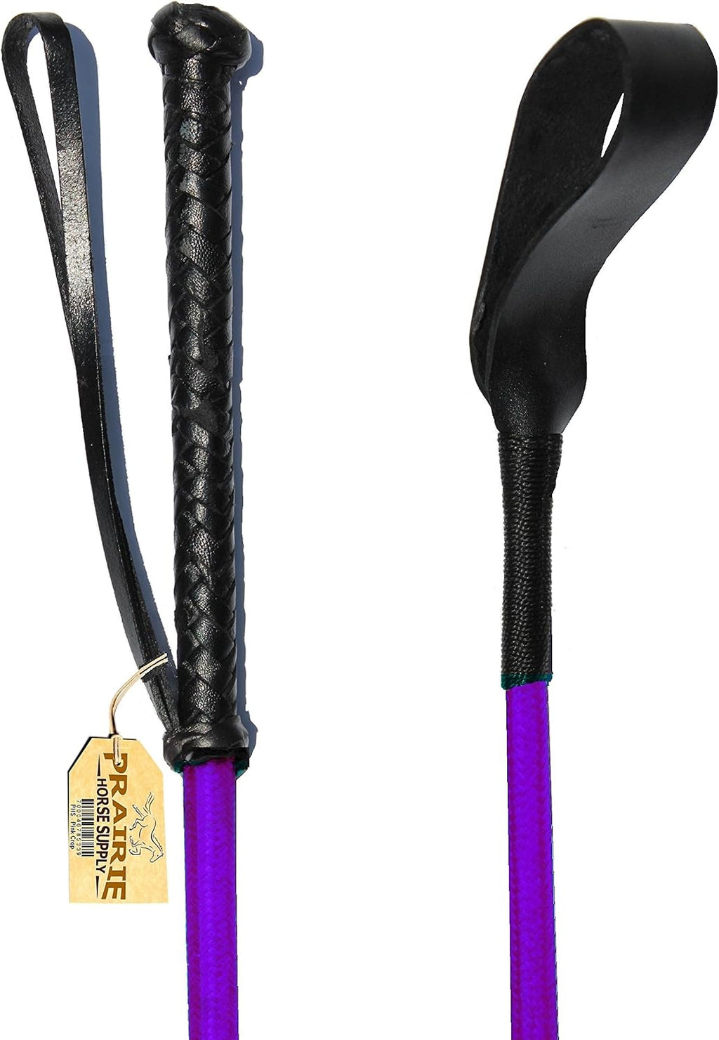 Riding Crop for Horse Fiberglass Shaft with Leather Double Slapper