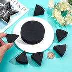 12PCS 2 Bags Triangle Powder Puff Face Paint Sponges Premium Black Half Moon Makeup Sponge Mini Applicator Wedges