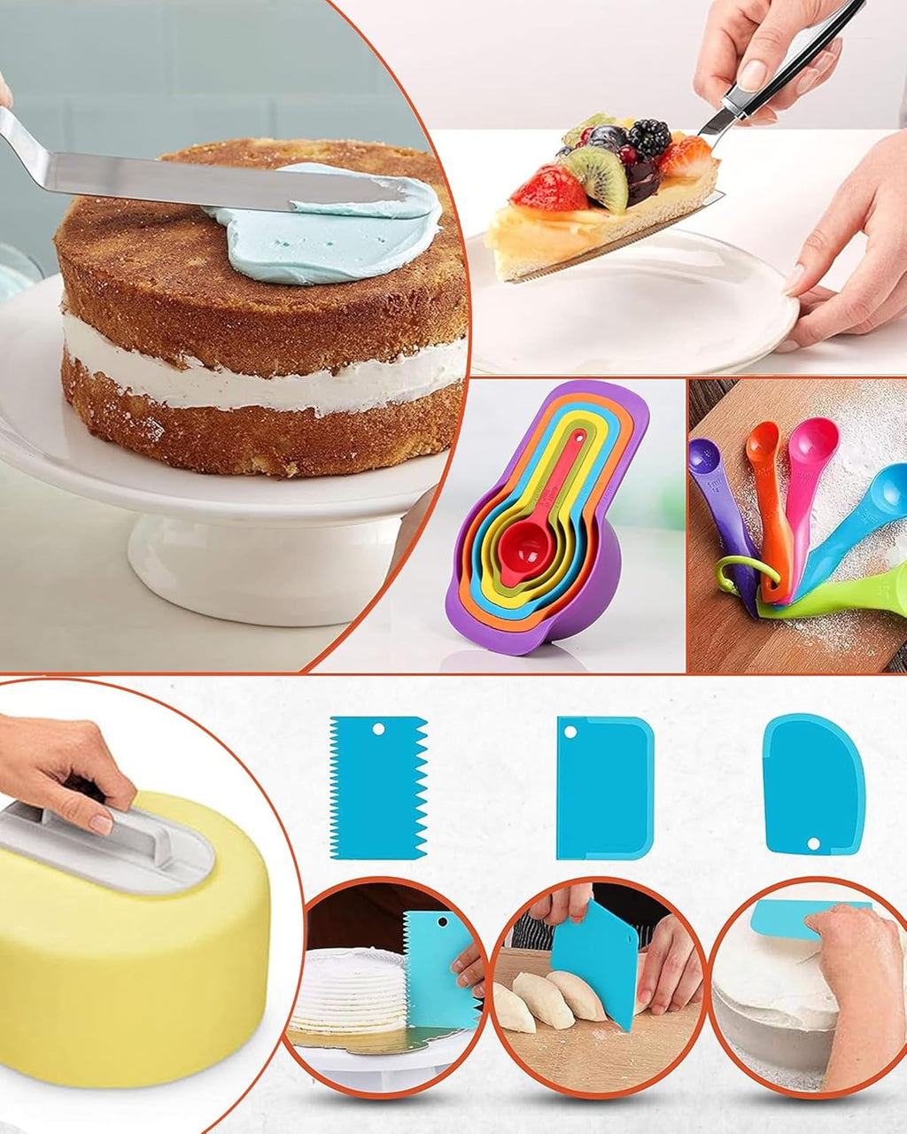 700 PCs Cake Decorating Kit with Baking Supplies Cake Decoration Set including Springform Pans, Cake Turntable