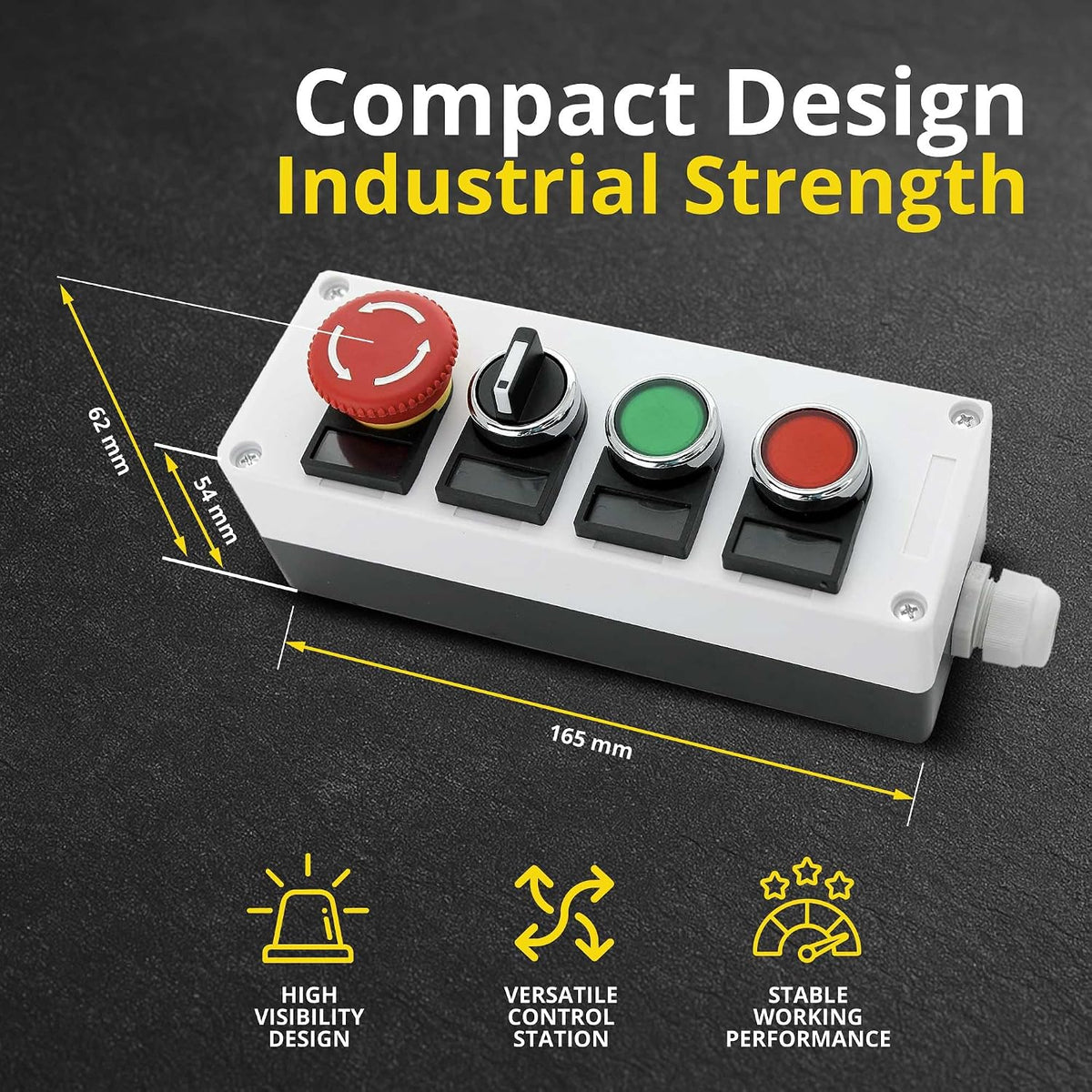 22mm Control Station Box with Momentary Push Button Switches