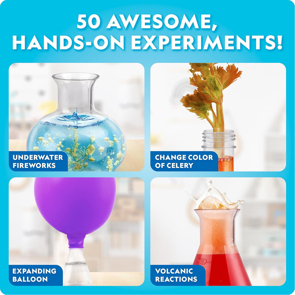 National Geographic Junior Chemistry Set with 50 Experiments for Kids | 20+ Lab Tools, Early Learning Lab, Hands-On