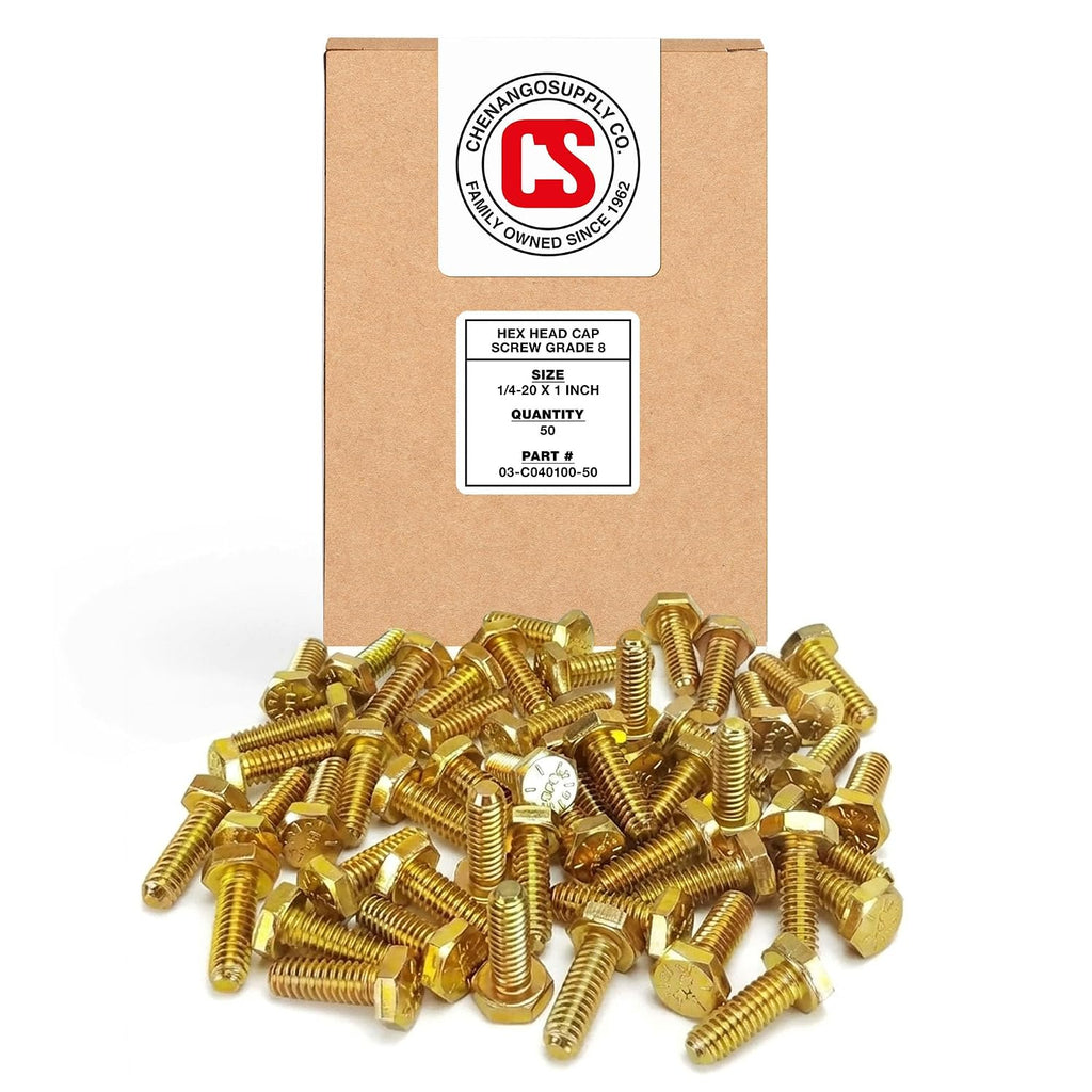 Chenango Supply 1/4-20 x 1 Grade 8 Hex Head Bolts