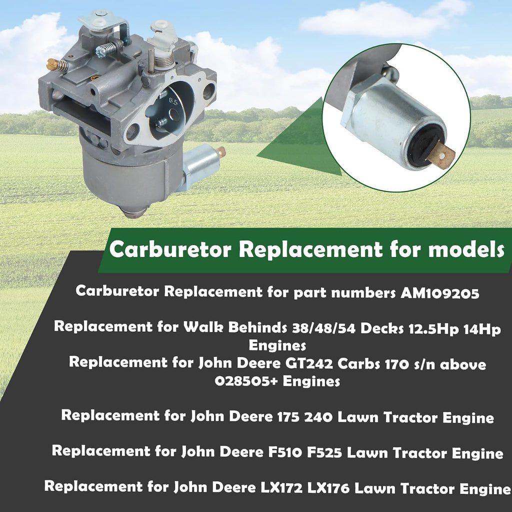 ALL-CARB Carburetor AM109205 replacement for John Deere GT242 LX172 LX176