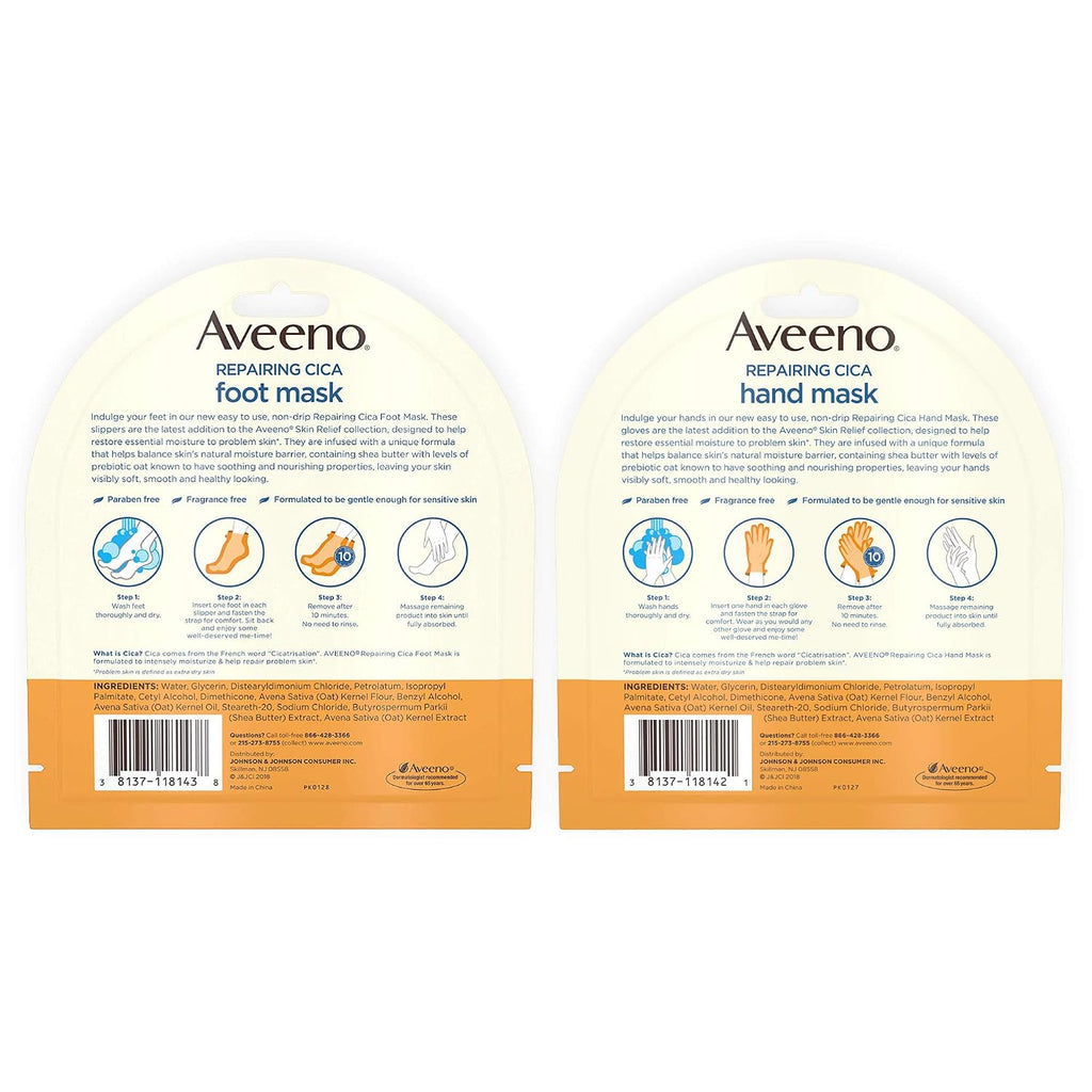 Repairing CICA Foot Mask & Hand Mask with Prebiotic Oat and Shea Butter