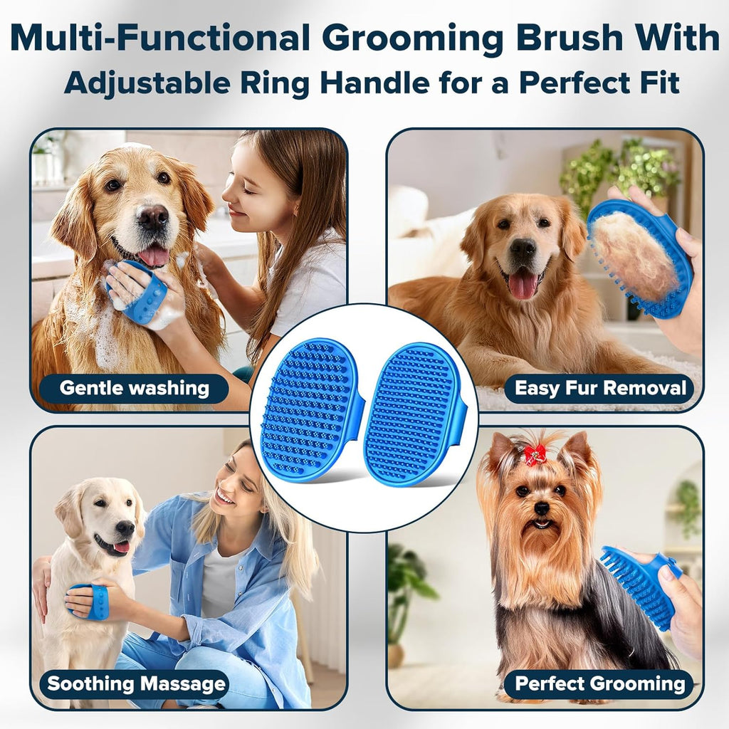 6 Pcs Pet Grooming Kit for Dogs, Cats and Horses | Dog Washing Gloves | Cleanroom Gloves | Dog Bath Brush | Dog Bath