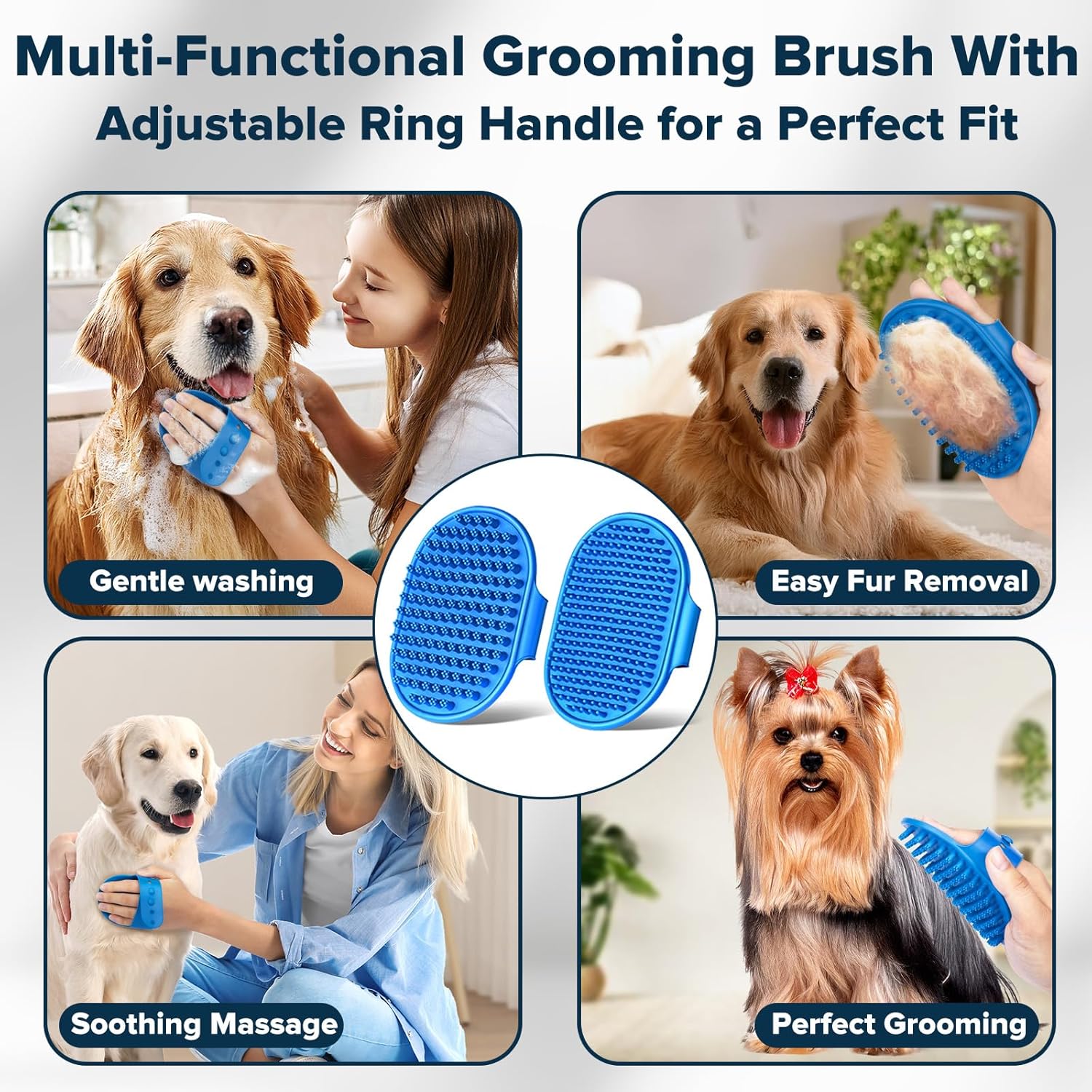 6 Pcs Pet Grooming Kit for Dogs, Cats and Horses | Dog Washing Gloves | Cleanroom Gloves | Dog Bath Brush | Dog Bath