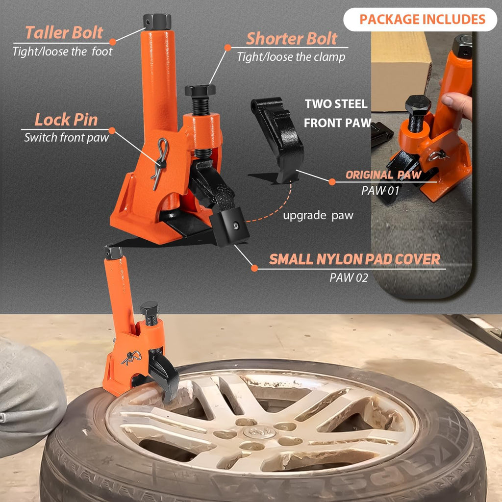 Manual Tire Bead Breaker Tool, Heavy-Duty Rim-Safe Bead Breaker for 38–42 Inch Tires, Portable Tire Removal Tool for