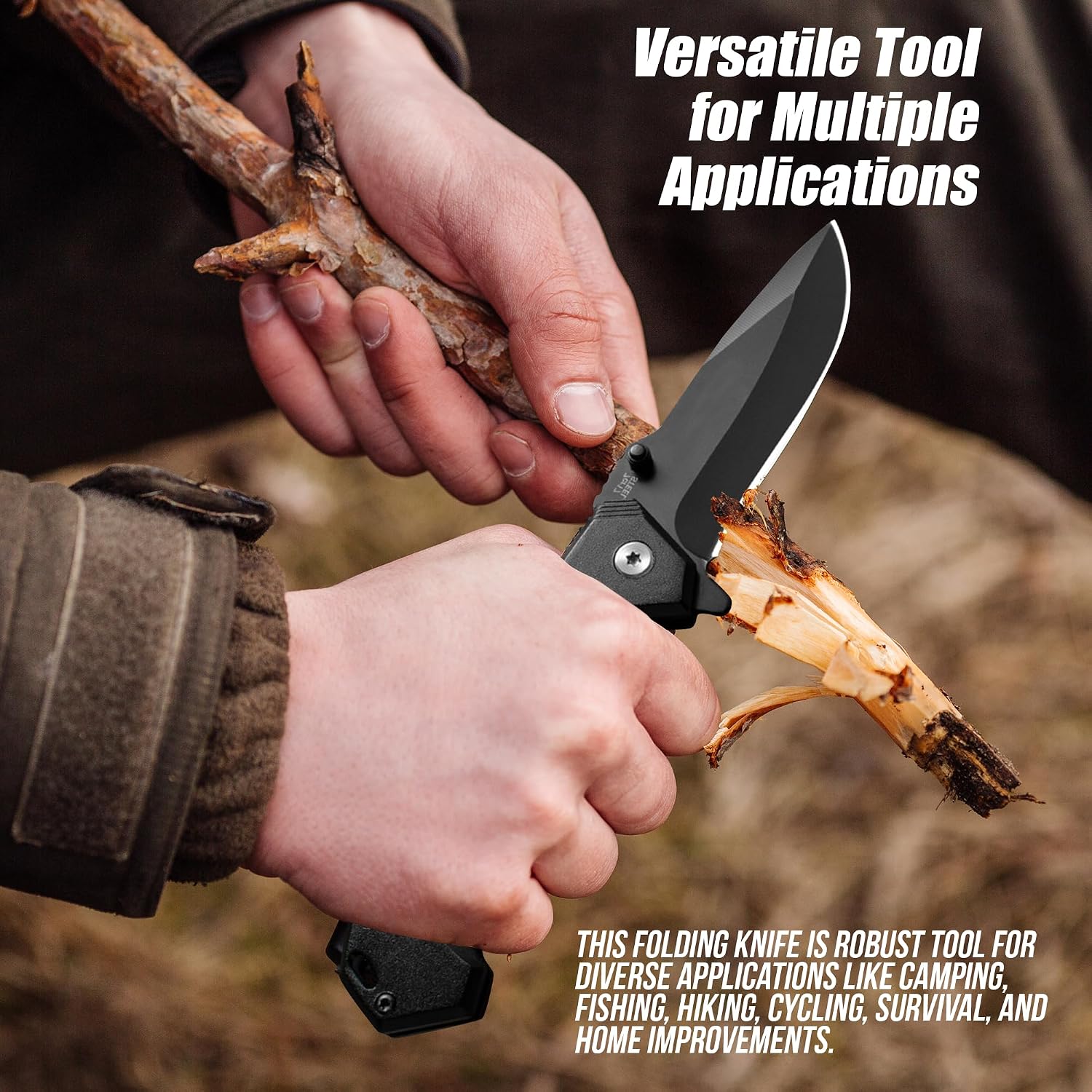 Pocket Folding Knife with Stainless Steel Point Lock Blade Knives and Lightweight Lockback Multi-Tool for Camping