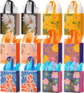 12 Pack 10" Floral Non-Woven Gift Bags with Tissue Paper