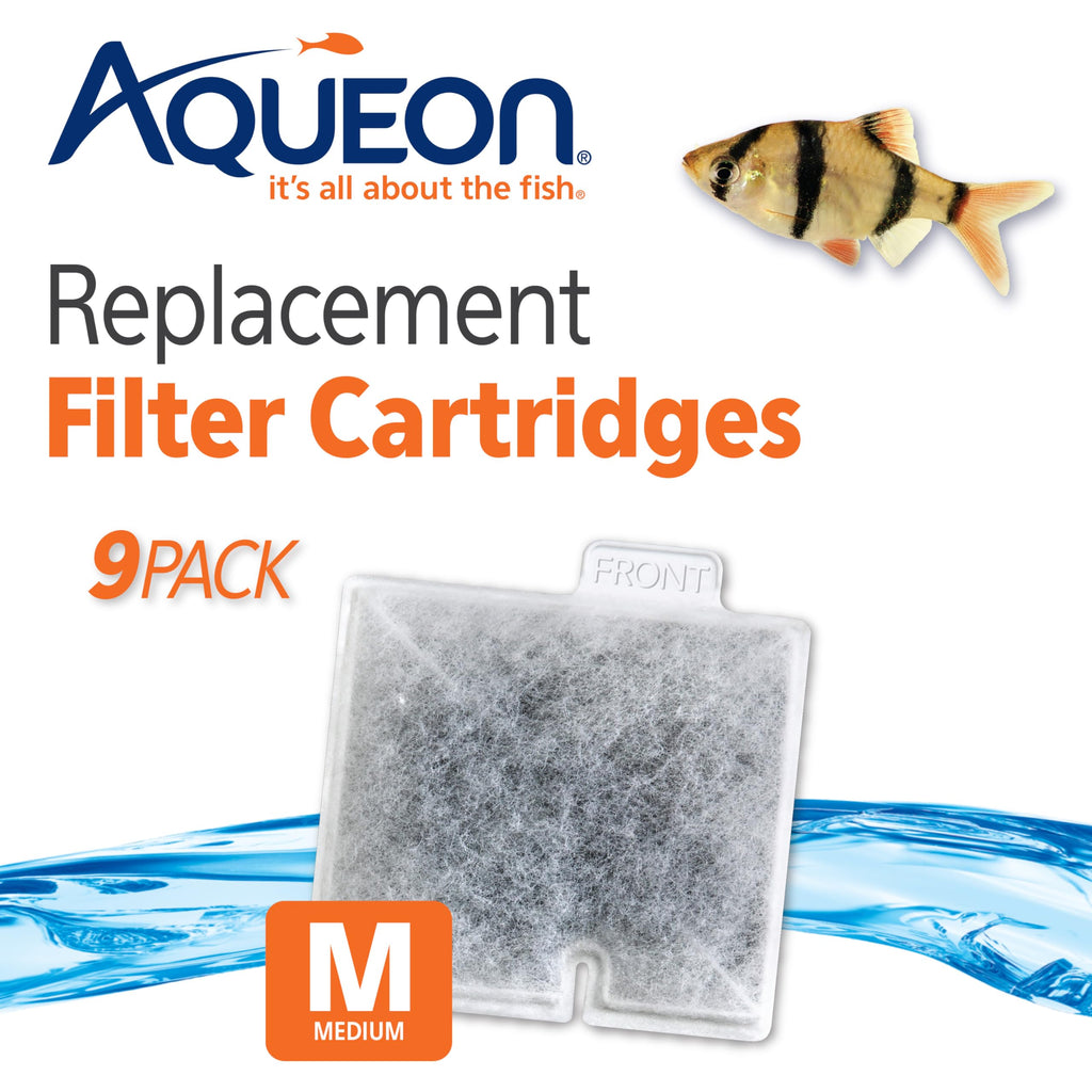 Aqueon Replacement Filter Cartridges Medium, Filter Cartridge, 9-Pack