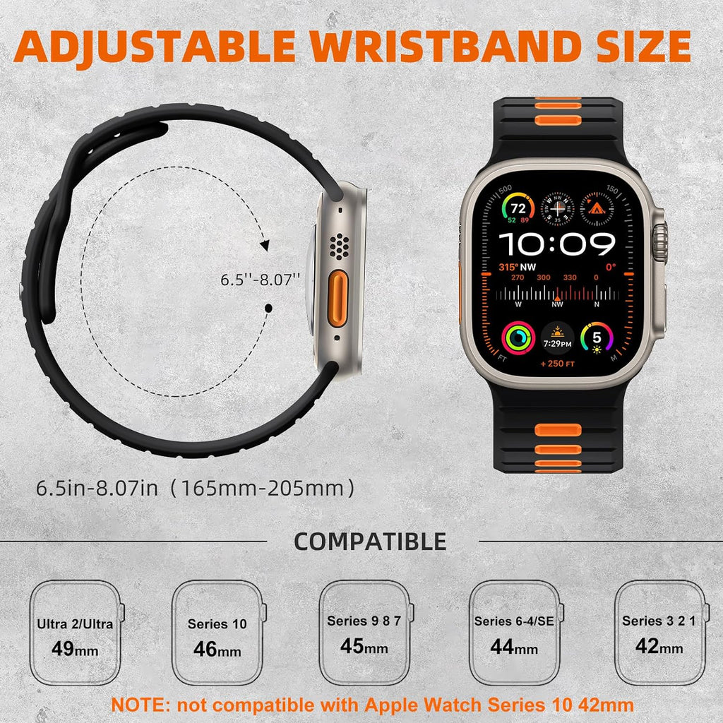 Sport Band Compatible with Apple Watch Ultra 2 3/Ultra Band,Compatible with Apple Watch Bands for Men 49mm 46mm 45mm