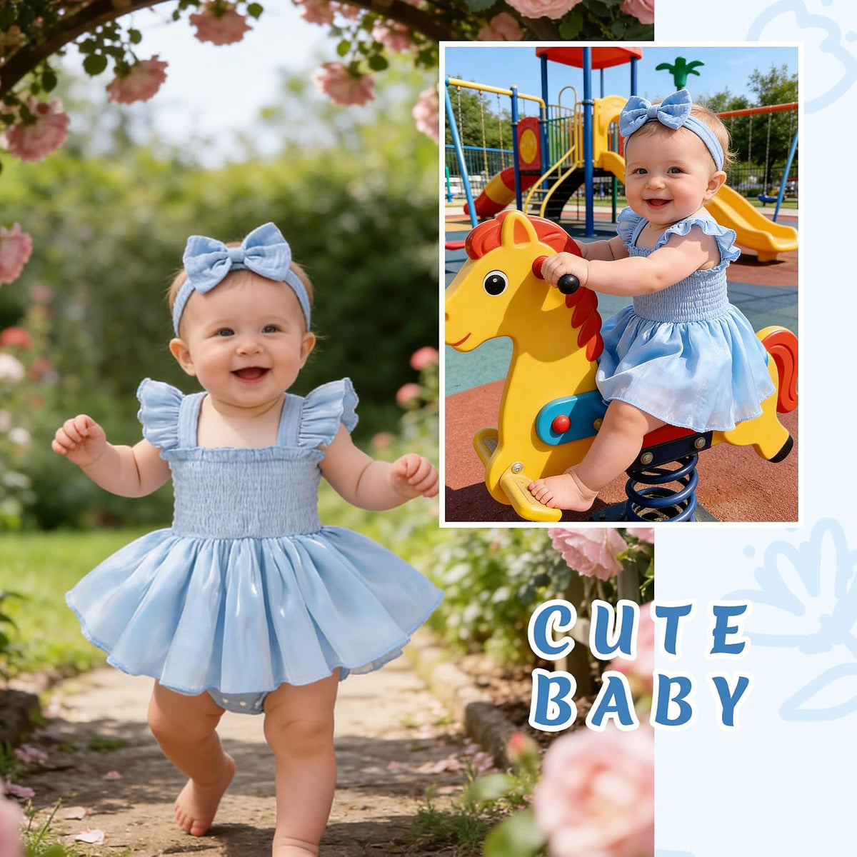 Baby Girl Tulle Romper Dress Infant Sleeveless Ruffle Bodysuit Tutu Skirt Toddler Summer Clothes with Headband