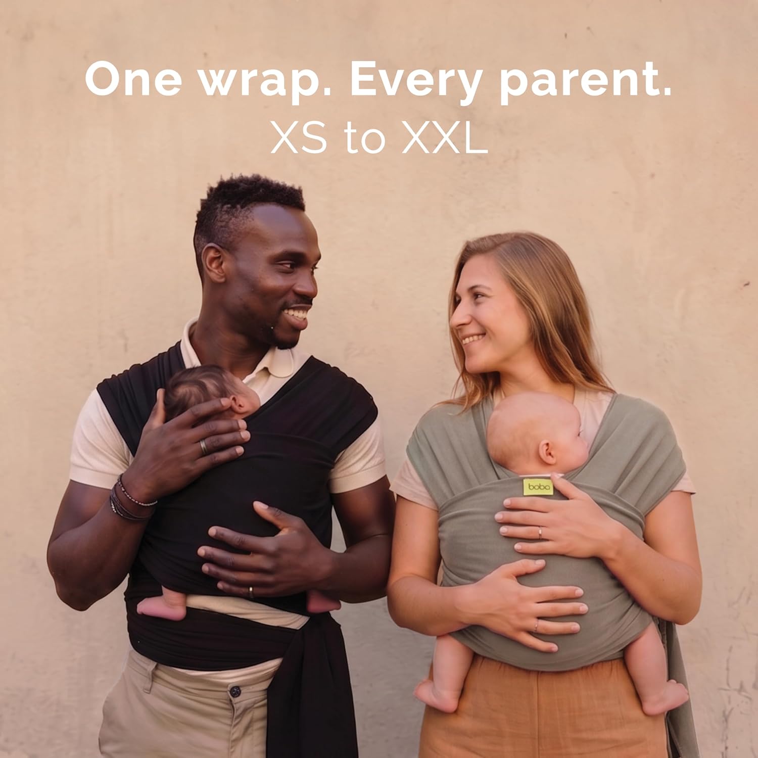 Baby Wrap Carrier - Stretch Cotton Newborn Sling, Grey | Breathable, Hands-Free Babywearing Carrier Wrap; ergonomic
