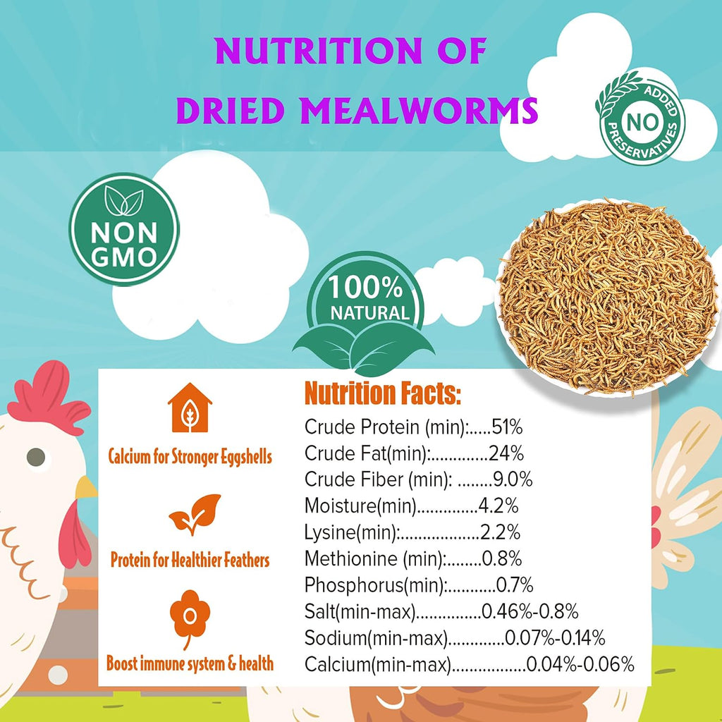 Dried Mealworms 10LB Meal Worms for Chicken Ducks and Wild Birds