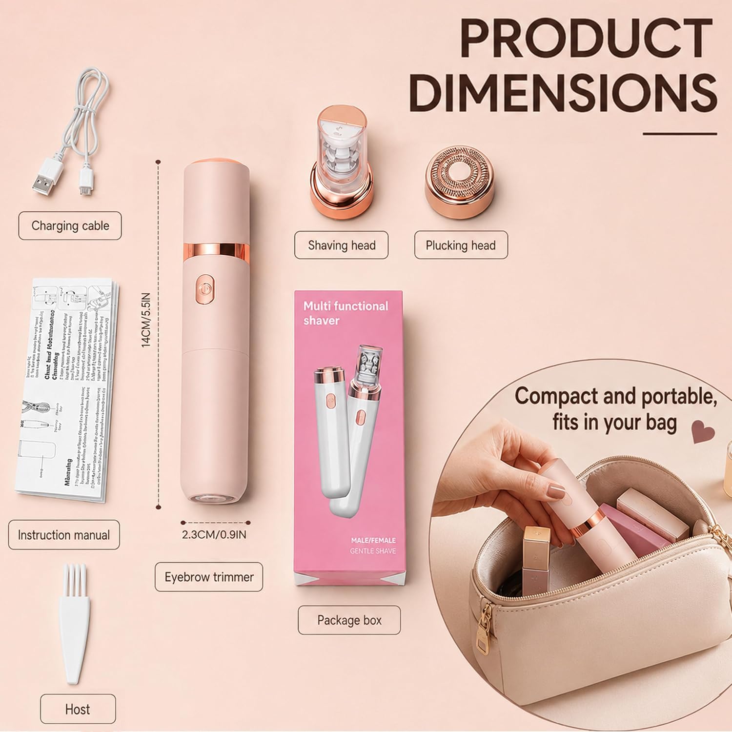 2026 Womens Facial Hair Remover, Upper Lip Hair Removal for Women, 2-in-1 Face Epilator Rechargeable, Built-in Led