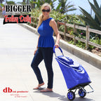 Bigger Trolley Dolly, Blue Shopping Grocery Foldable Cart