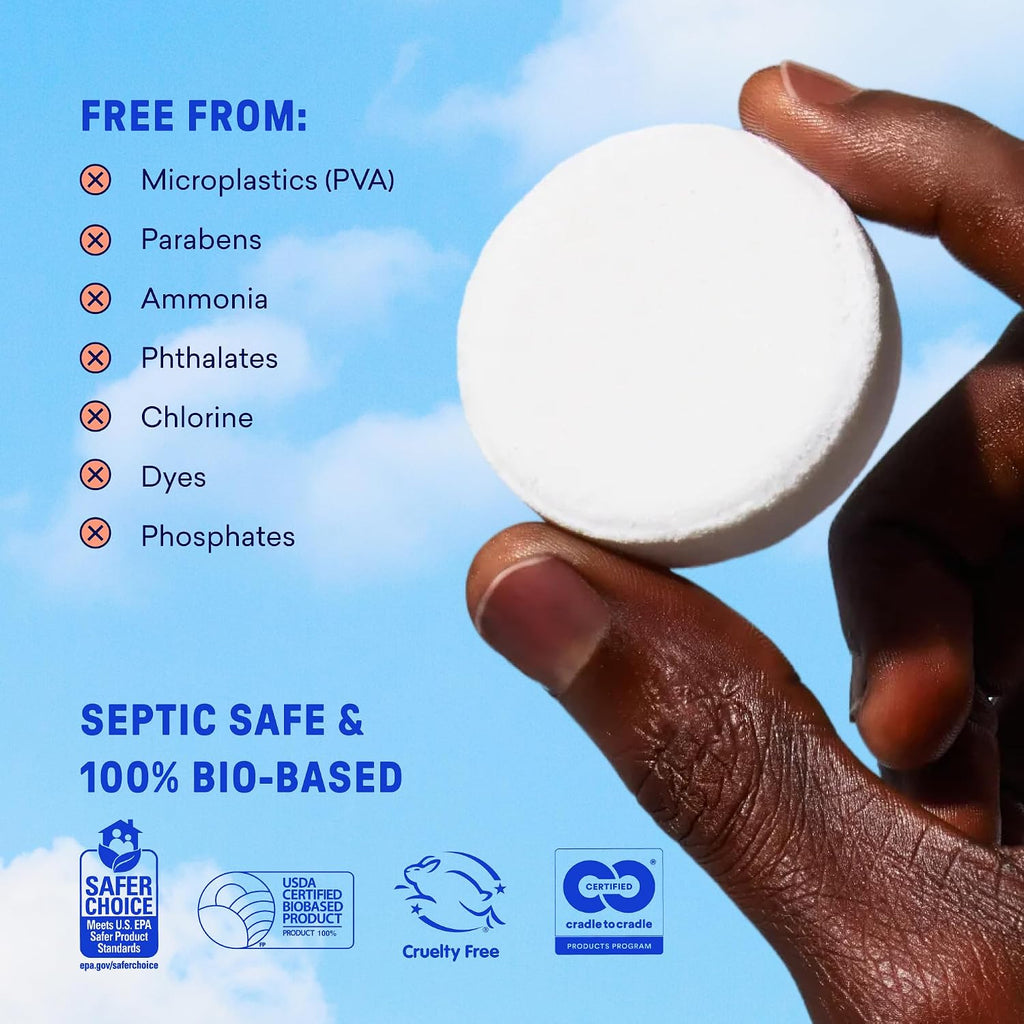 100% Plastic Free Toilet Bowl Cleaner Tablets, 28ct, Lemon Cedar
