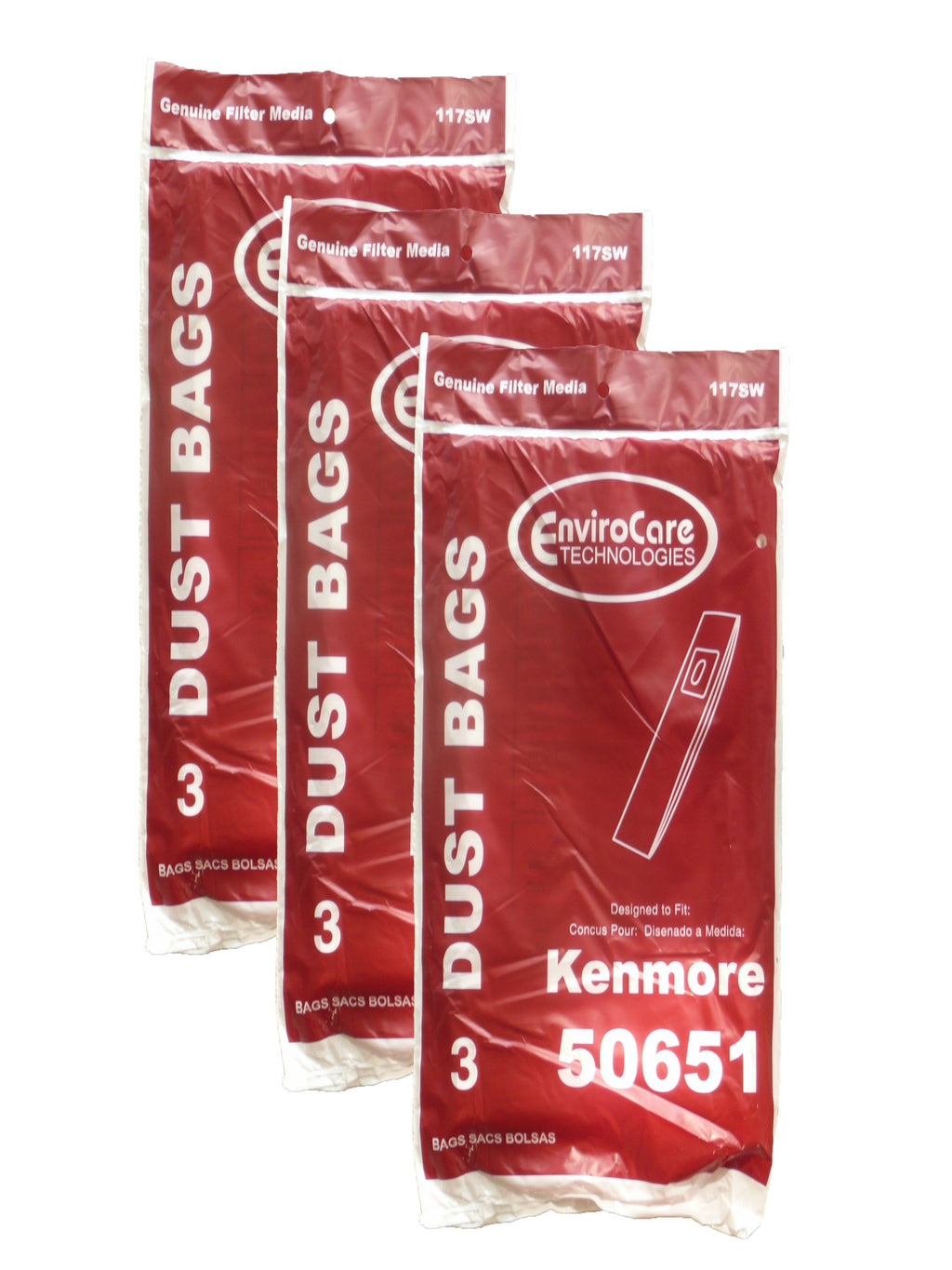 EnviroCare Replacement Vacuum Bags Designed to Fit Kenmore Type L 50651 Uprights 9 Pack
