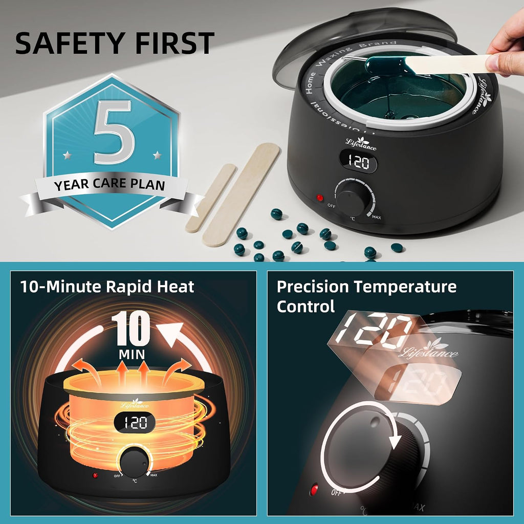 L2 Digital Wax Warmer Machine - 500ml/14oz Fast-Heating for Hard Wax Beads, Hair Removal at Home, Professional for