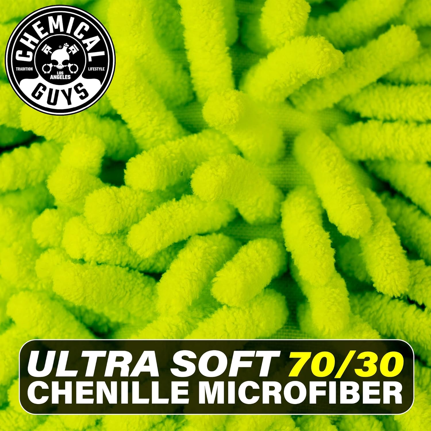 Chenille Premium Scratch-Free Microfiber Wash Mitt for Car Washing - Lime Green, Ultra-Soft Car Wash Glove