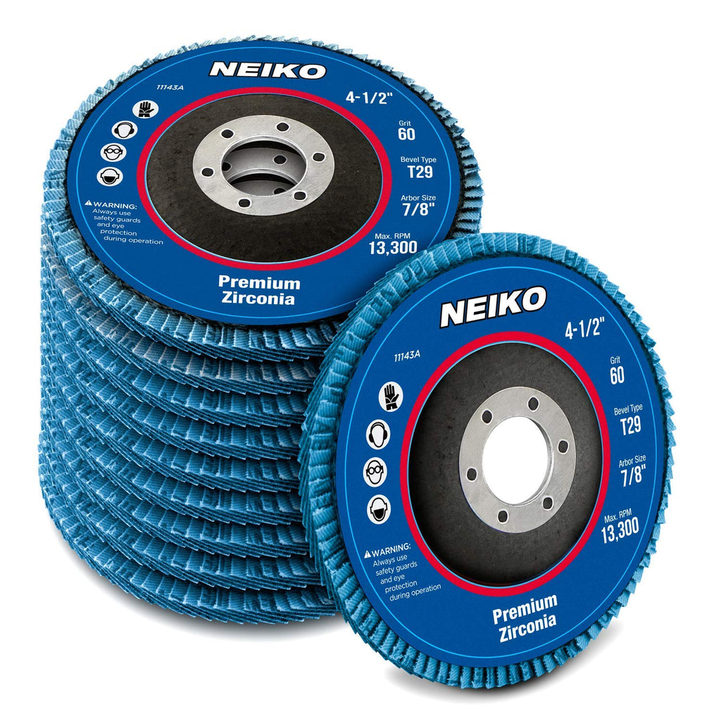 11143A 10 Pack Zirconia Flap Discs 4-1/2 for Angle Grinder, 60 Grit Flapper Wheel, Angled T29 Grinding Wheel 4.5