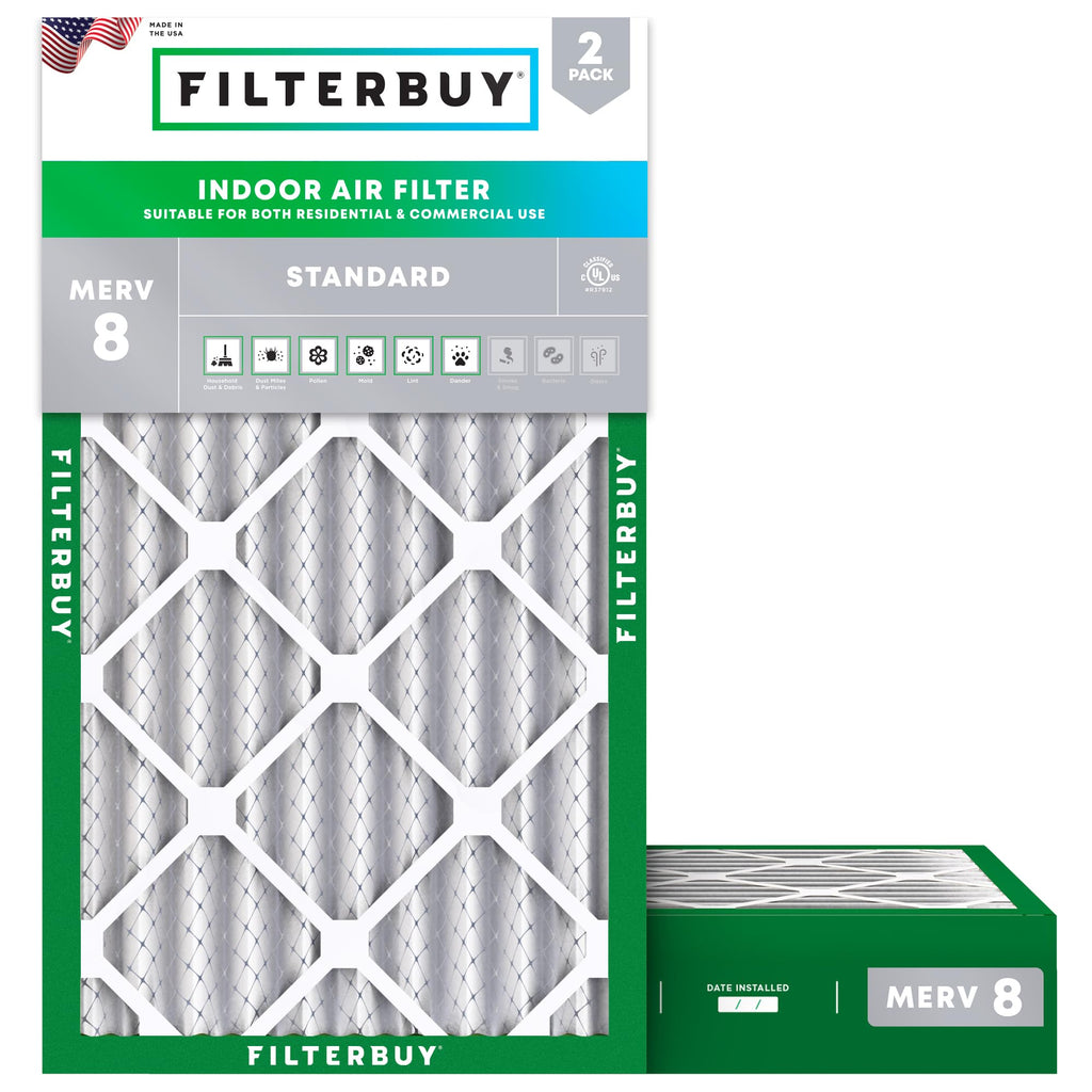 12x24x4 Air Filter MERV 8 Dust & Allergy Defense (2-Pack)