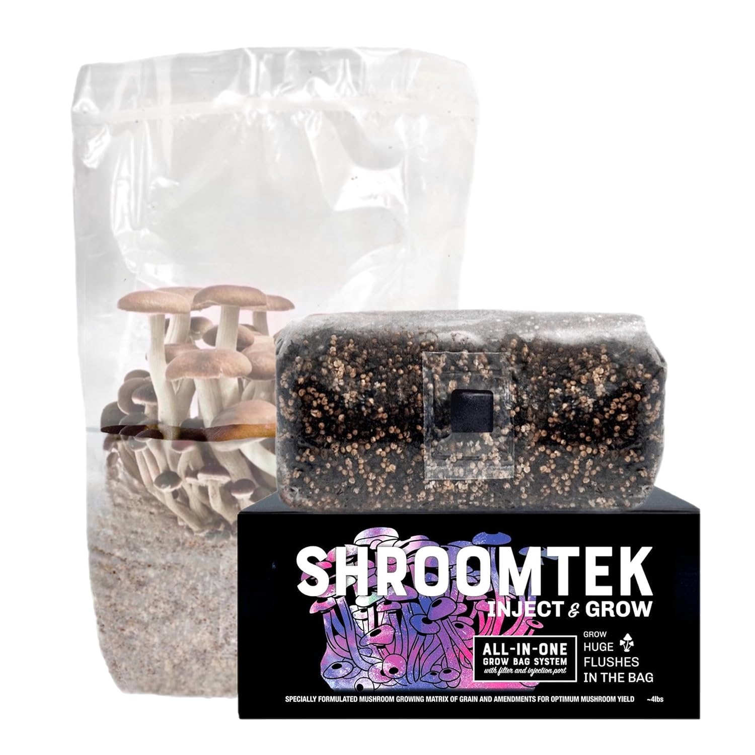 ShroomTek All-in-One Mushroom Grow Bag, 4-Pack