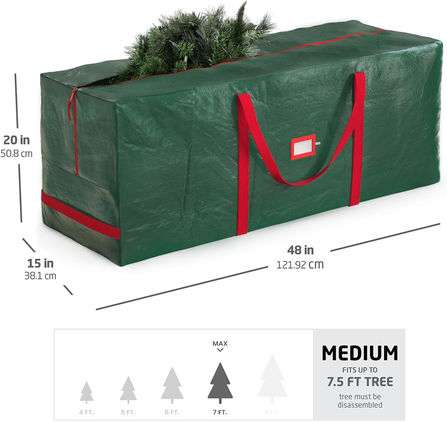 Christmas Tree Storage Bag - Fits 7.5 Ft Artificial Trees - Plastic, Waterproof Christmas Tree Bag For Storage Box