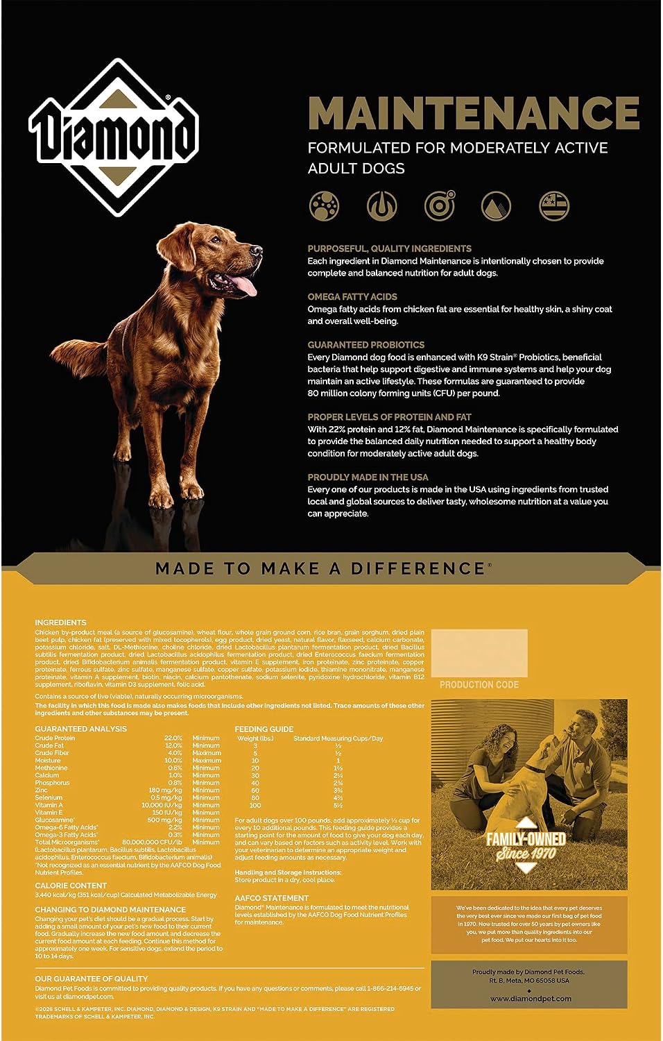 Maintenance Adult Dry Dog Food, Chicken Protein, 40lb