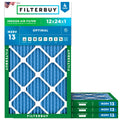 12x24x1 Air Filter MERV 13 Smoke & Allergy Defense (4-Pack)