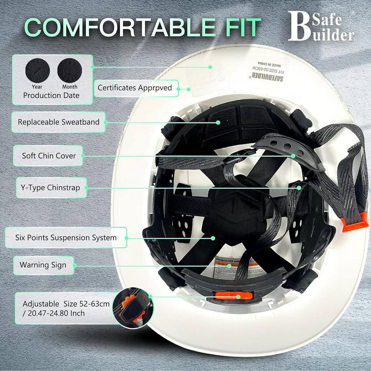 Full Brim Hard Hats Construction Hardhats Safety Helmet Vented Adjustable Lightweight Sunshade Work Caps Industrial