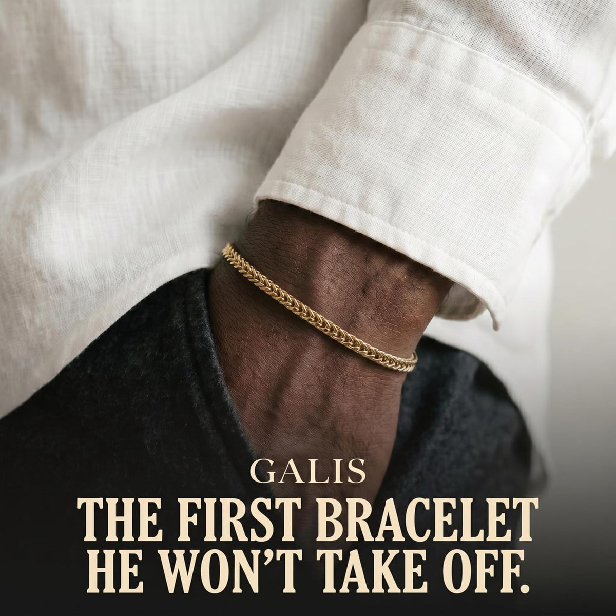 Mens Bracelet - Stainless Steel, Non Tarnish Rope Chain Bracelets, Stylish Fathers Day Gift for Dad, Husband, Boyfriend.