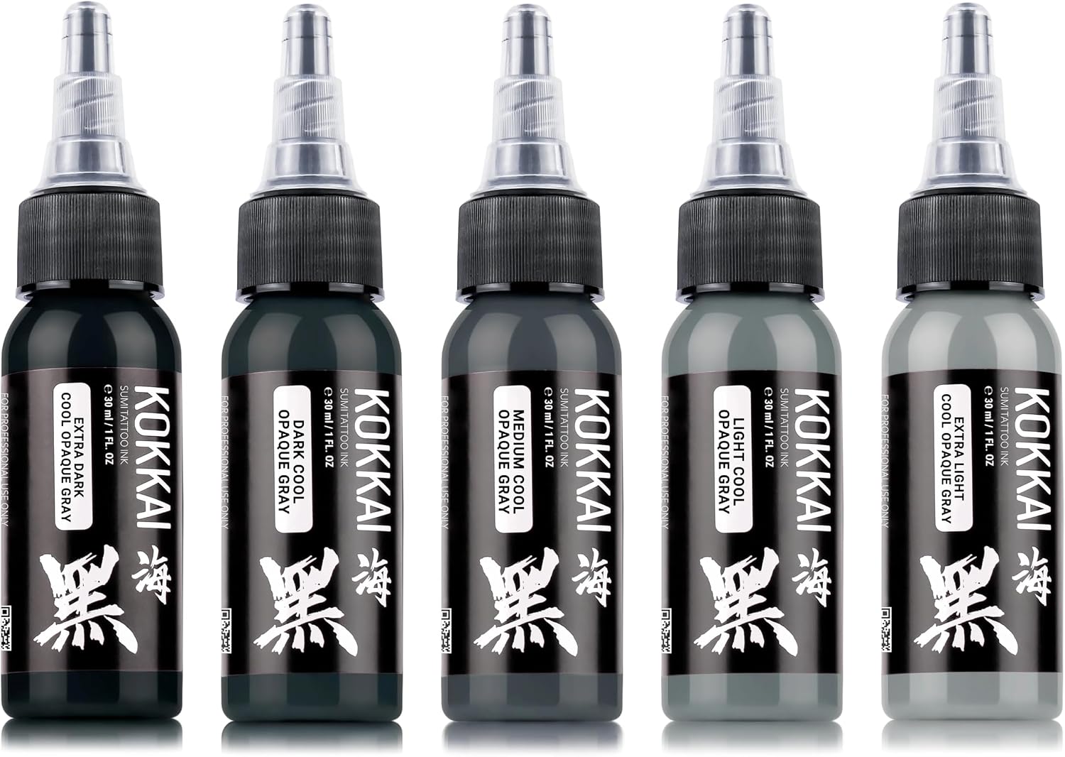 Cool Opaque Gray Tattoo Ink Set, Premium Quality, Precision Medium Viscosity, Rich Hue, Quick Healing, Acrylic-Free