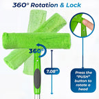 Professional Window Squeegee for Window Cleaning, 2 in 1 Rotatable Window Cleaning Squeegee Kit with Extension Pole
