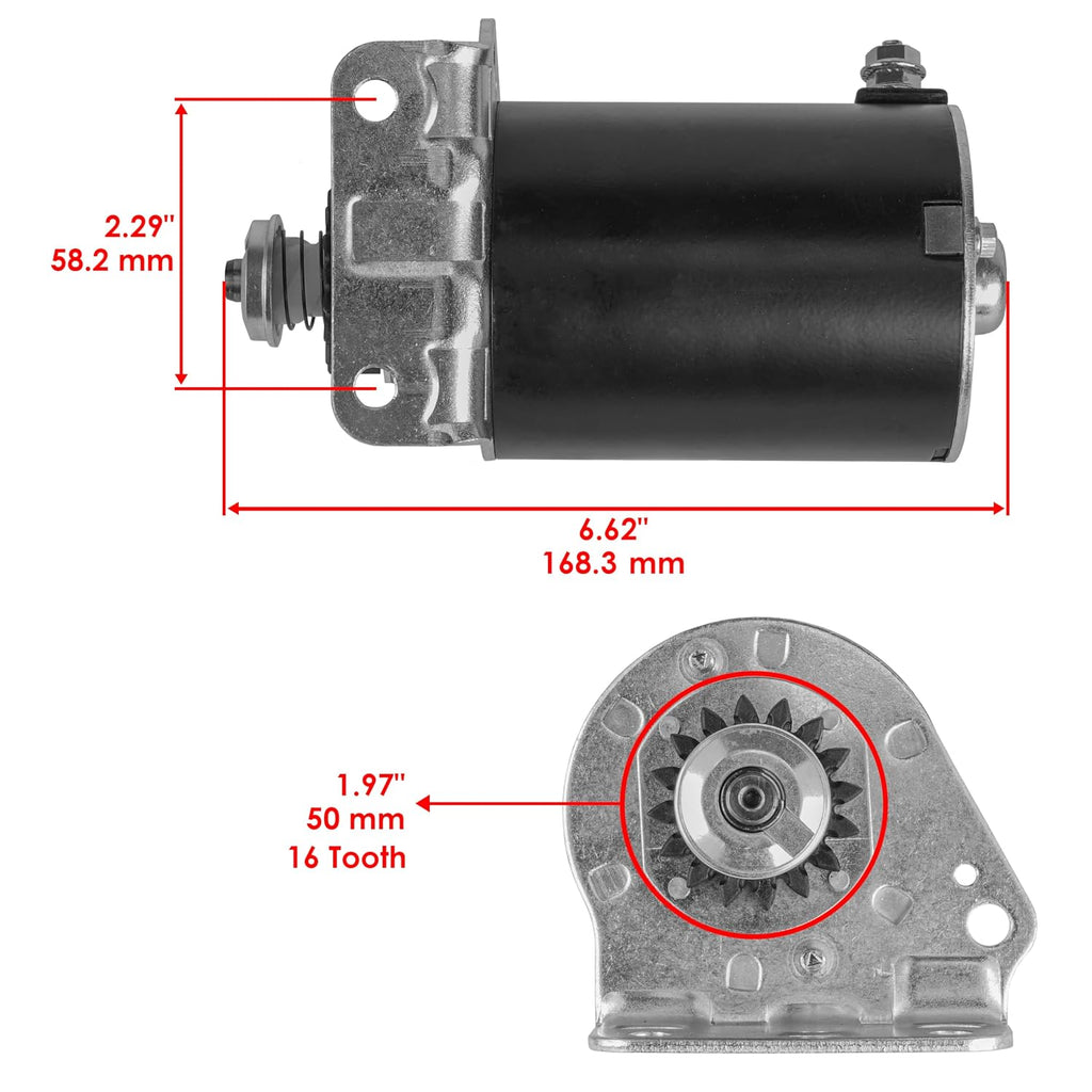 Caltric Starter Compatible with John Deere 22 22Hp All L118 La135Se La145 La155 B&S / 16 Teeth Improved Steel Gear