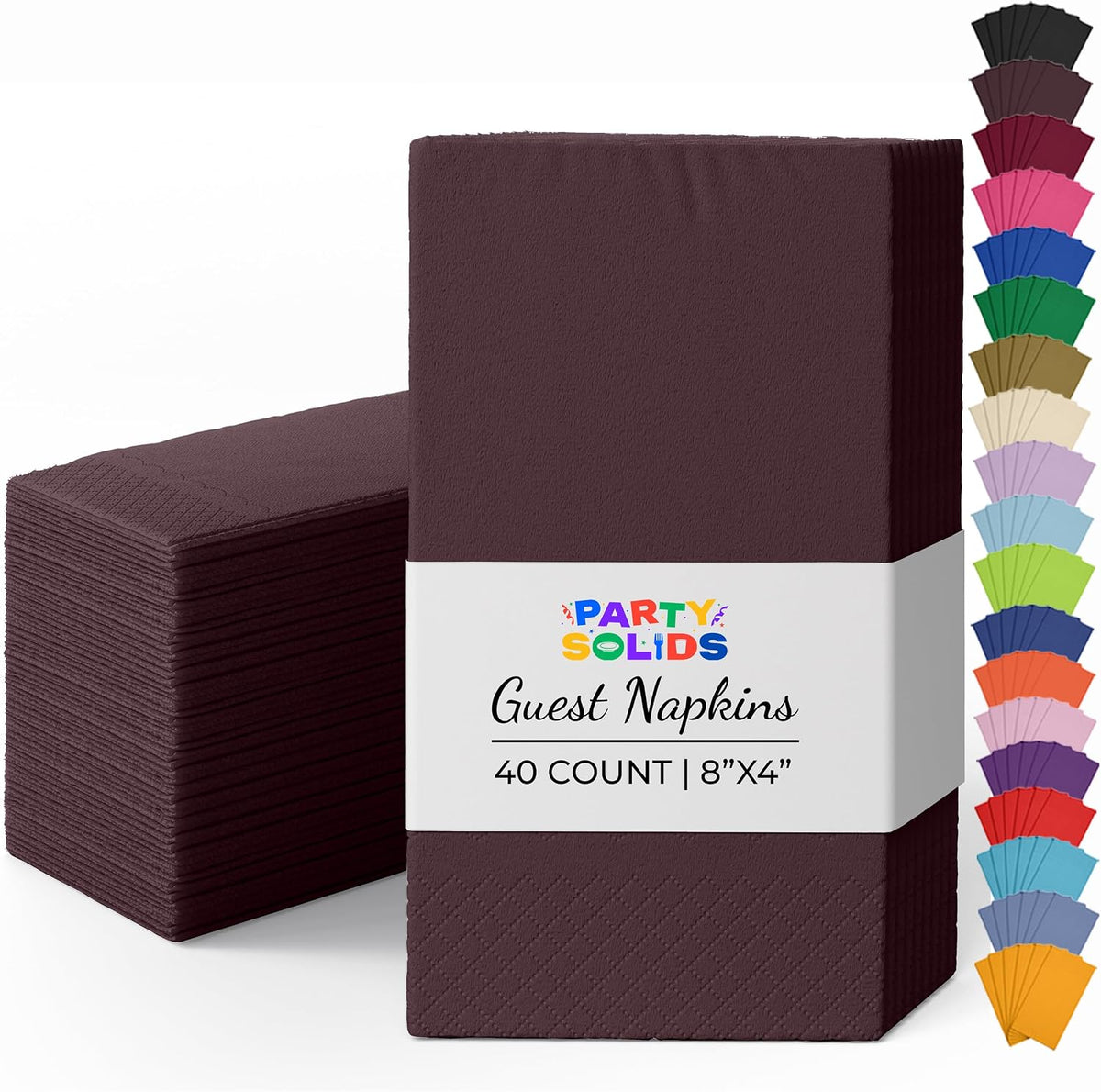 Brown Dinner Napkins Disposable 8"x4" Paper Napkins 40 Pcs