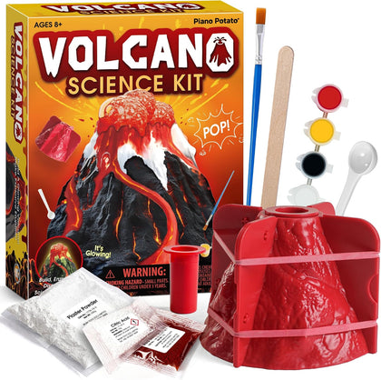 Volcano Science Kit, Kids Erupting STEM Experiment Set | Make a volcano erupt! Science experiment kit with non-toxic