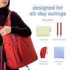 Fleuri All-Day Diaper Bag Backpack, Easy-Clean, Wild Poppy