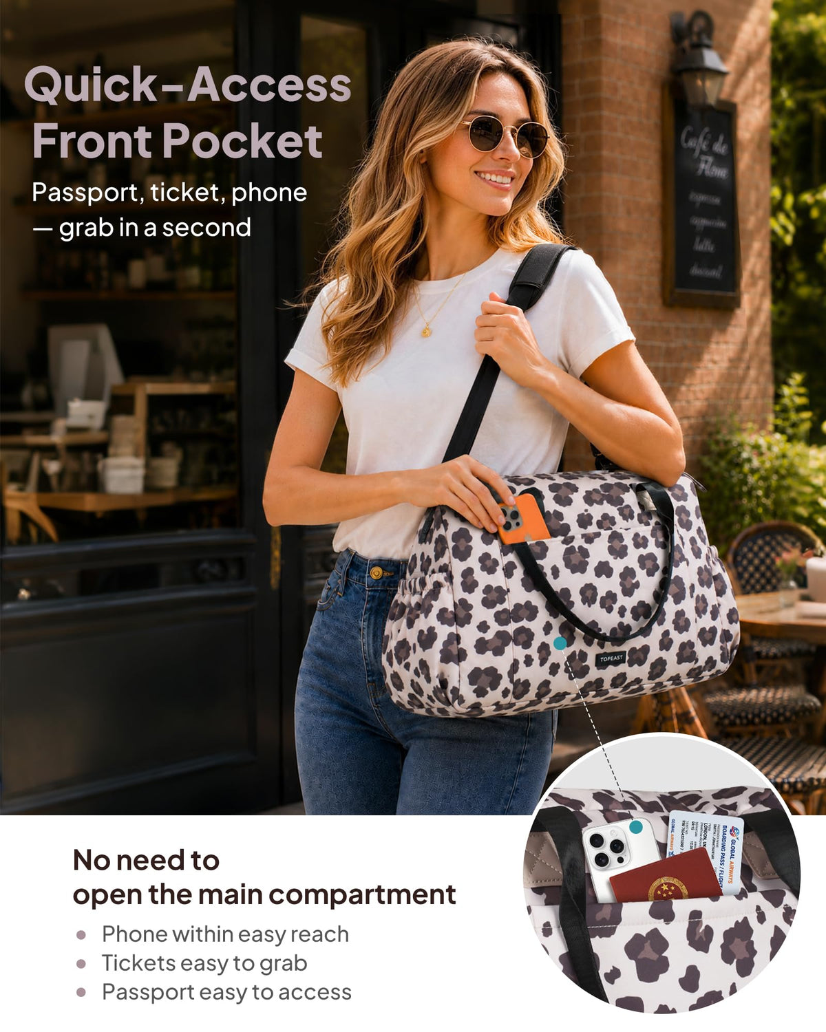 3Pcs Weekender Bags For Women, Carry On Bag, Overnight Bag