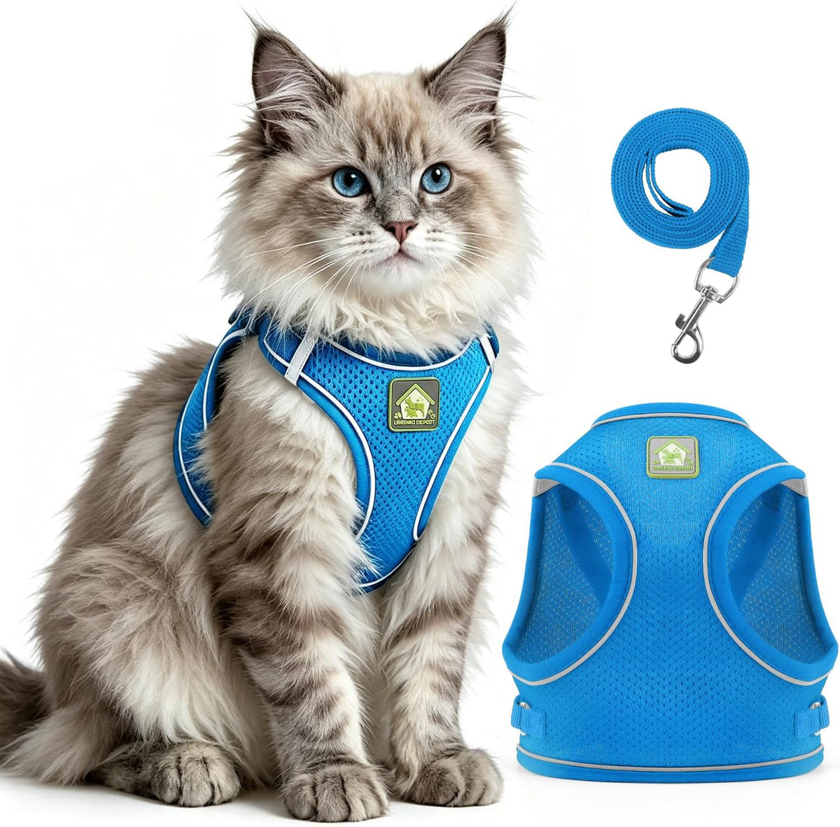 Cat Harness and Leash, Cat Harness and Leash Escape Proof (Blue-M)