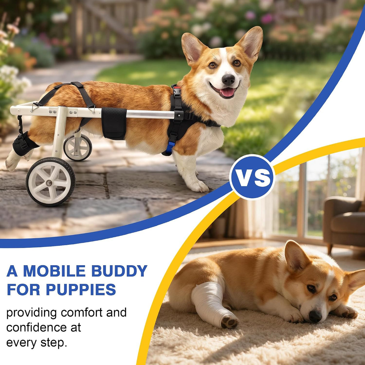 Dog Wheelchair for Back Leg Dog, 16–21L 7–11H,Rear Legs Support