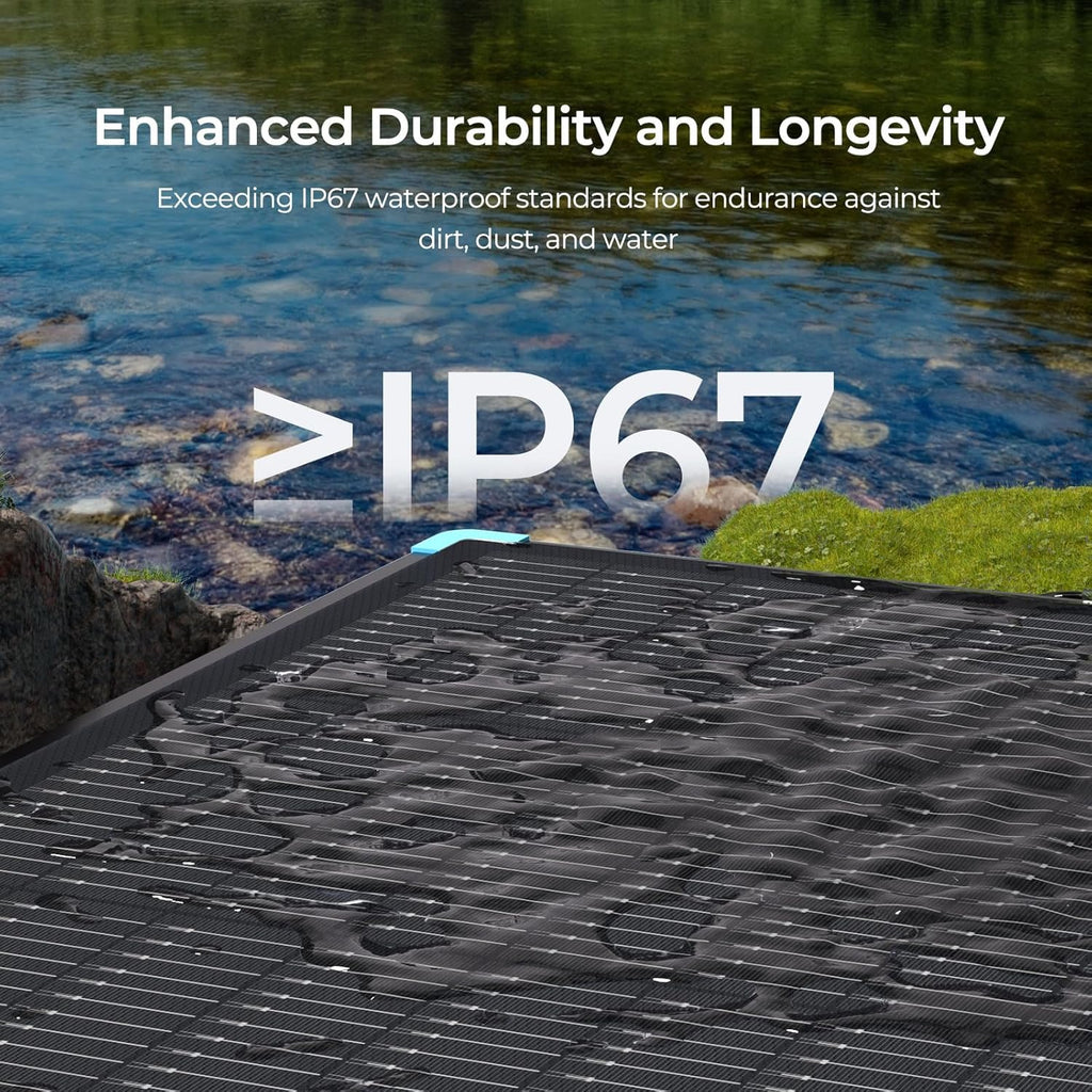 100W Portable Solar Panel, 25% High Efficiency for Power Stations | 100 Watt Foldable Suitcase, Fast Setup with