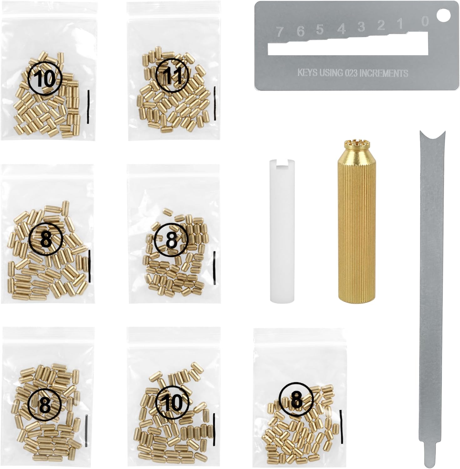 Rekey Kits for Kwikset Rekeying Kit | Inclube Bottom Pins #0 to #6, Gauge, Follower, Removal, Deadbolt Cap Remover