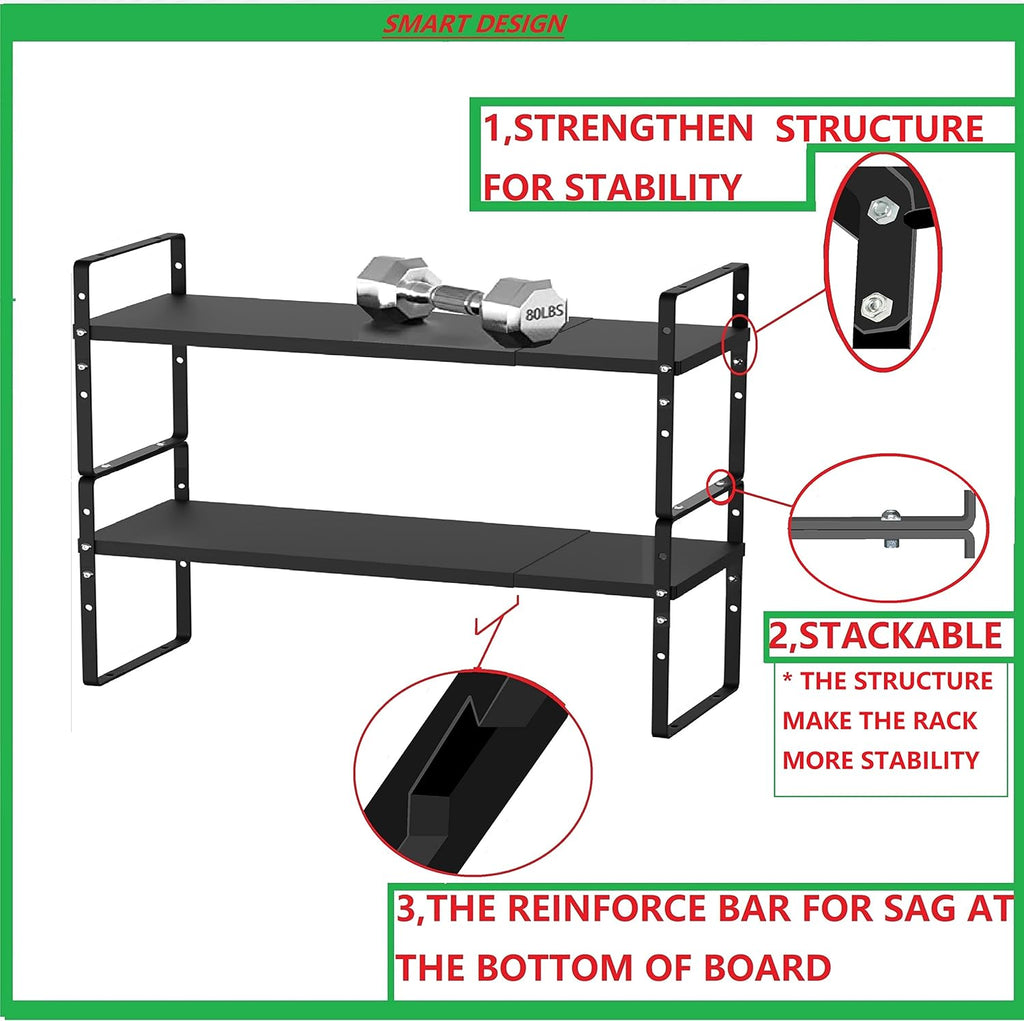 Expandable Stackable Spice Rack Cabinet Shelf Organizer in Cabinets Shelves Kitchen Cupboard Organization Stack up