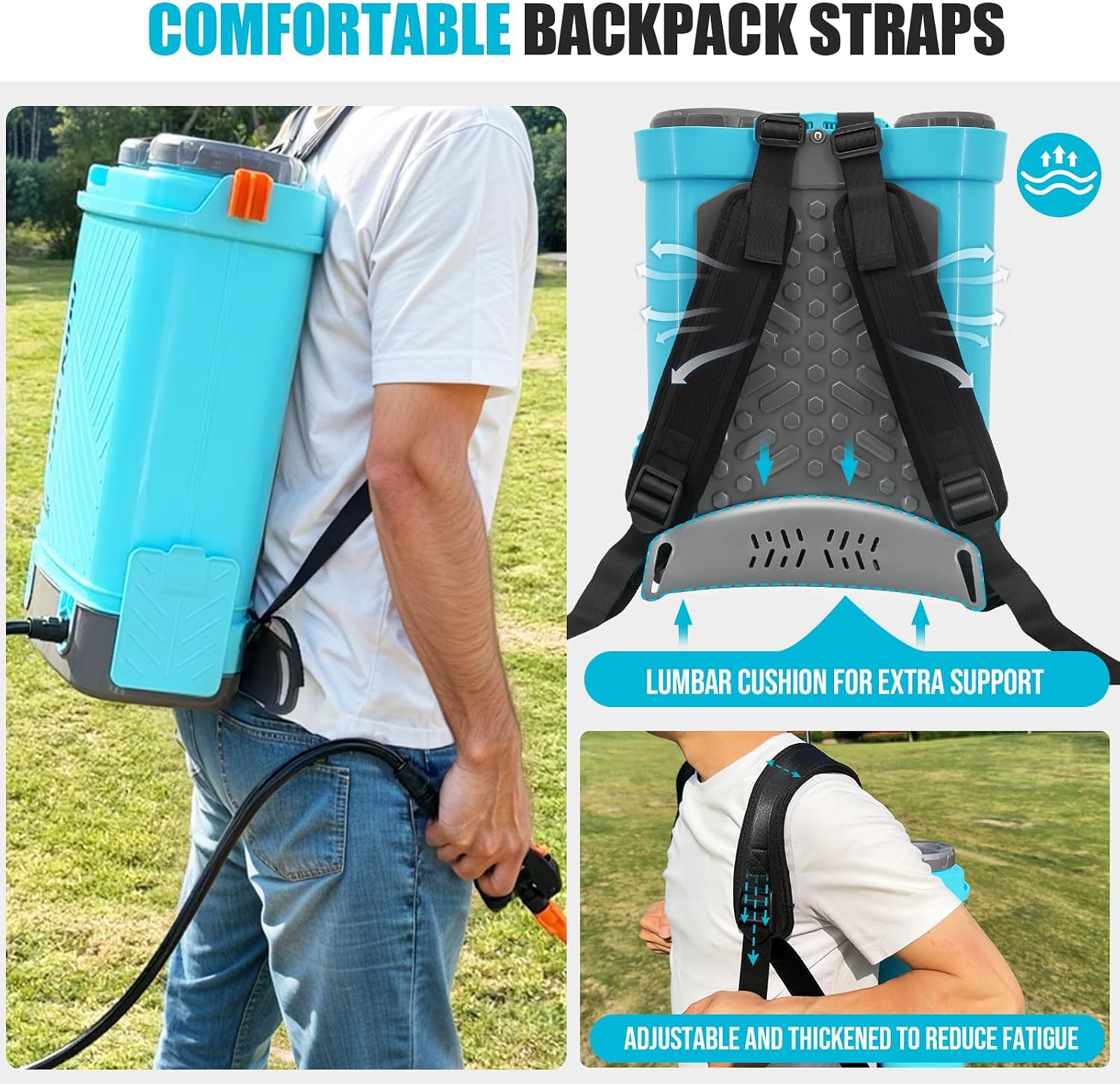 4 Gallon Battery Powered Backpack Sprayer, 100 PSI Adjustable Electric Weed Sprayer for Lawn & Garden, Compatible