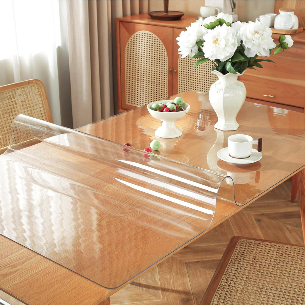 36 x 60 in Clear Table Protector 1.5mm Thick Plastic Table Cover